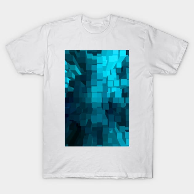 Blue Cubes T-Shirt by piksimp